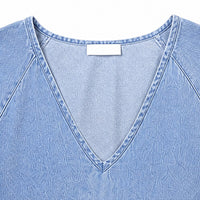 Threnody Women's Denim Babydoll Midi Dress