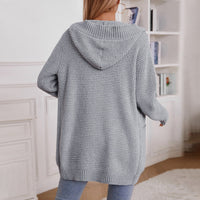 Tia Casual Knit Coat with Hood