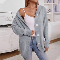 Tia Casual Knit Coat with Hood