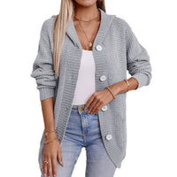 Tia Casual Knit Coat with Hood