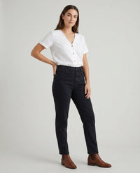 Tia Casual Linen Top with Button Front