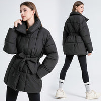 Tia Elegant Jacket with Belted in Black