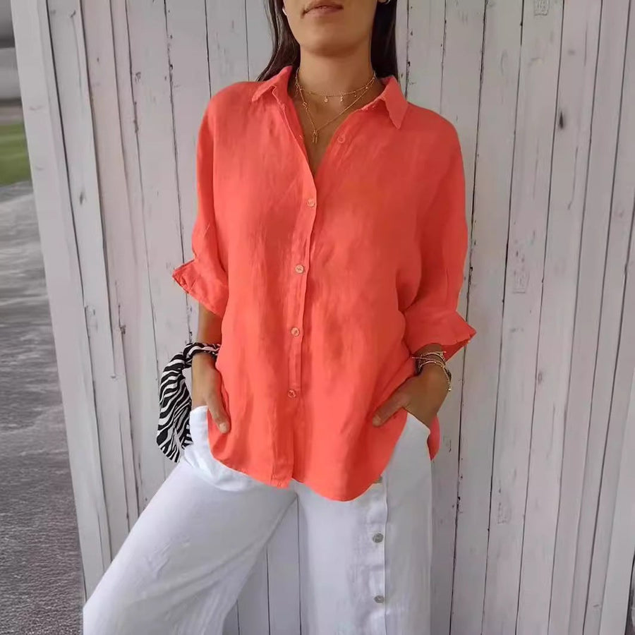 Tia Lightweight Linen Blouse