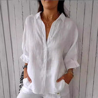 Tia Lightweight Linen Blouse