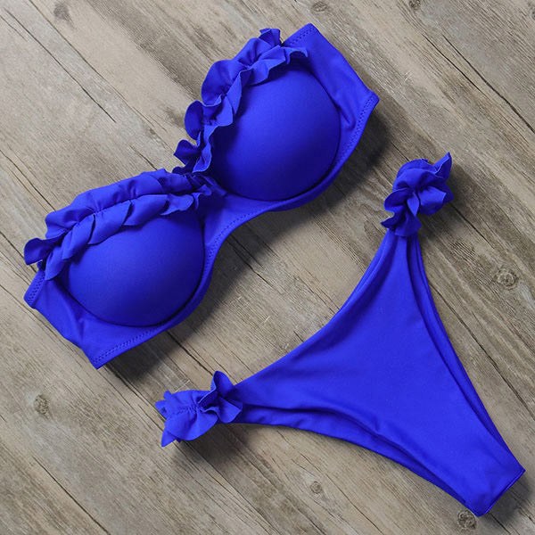 Tia Set with Ruffles in Blue
