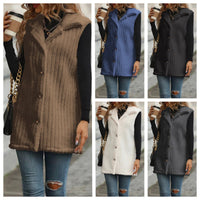 Tia Vest with Long Sleeve and Button Front