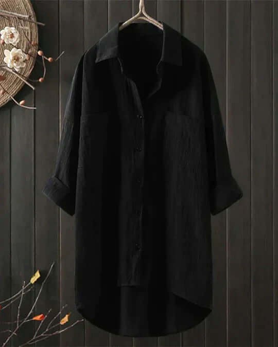 Tilda Linen Blouse in Black