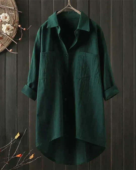Tilda Linen Blouse in Green