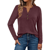 Tilda Shirt with Long Sleeve in Wine Red