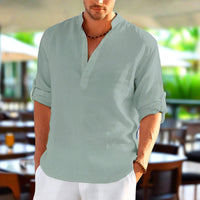 Timo Shirt with V-Neck in Light Green