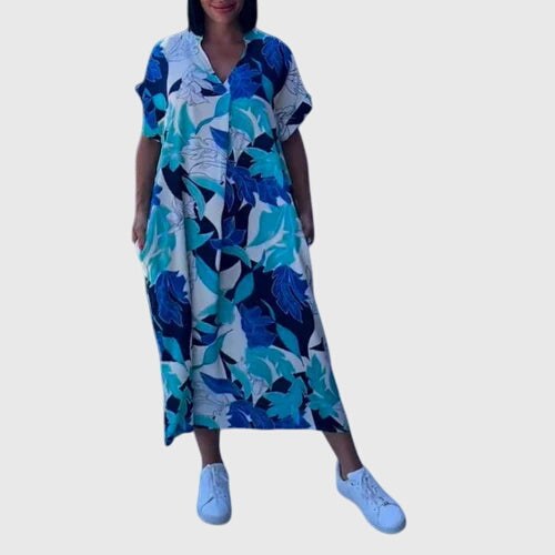 Tindelle Women's Printed Summer Maxi Dress in Green