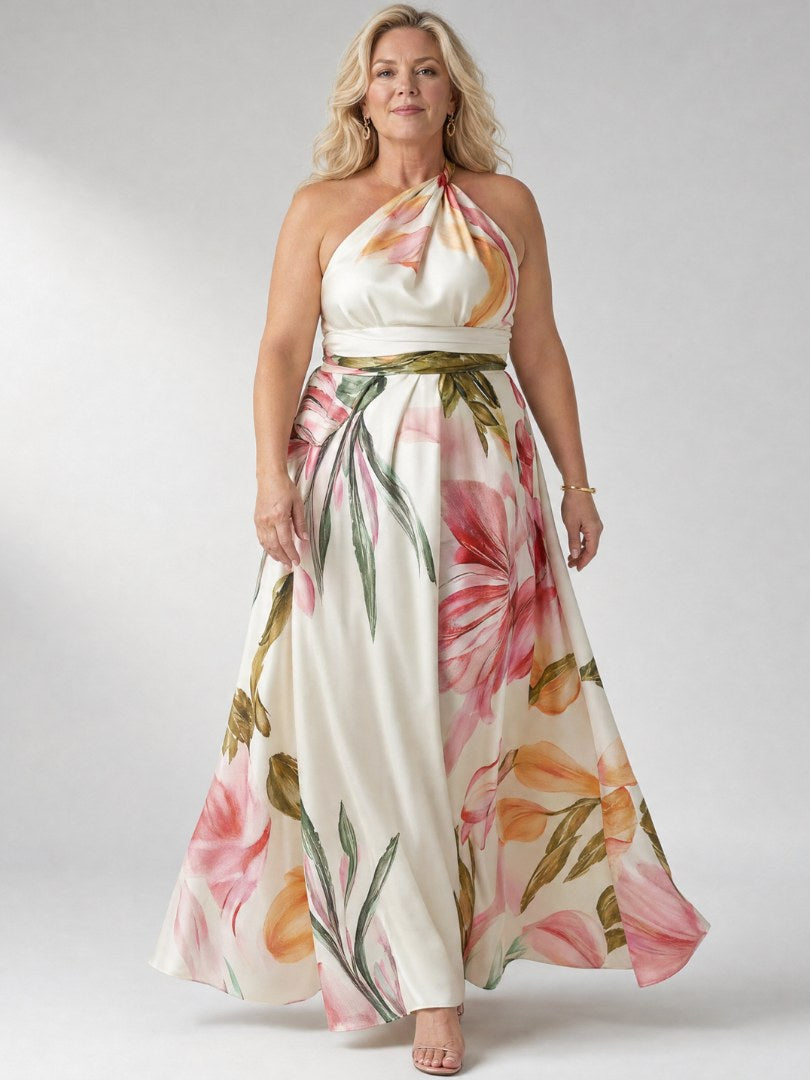 Tivenne Women's Maxi Dress Halter Neck in White