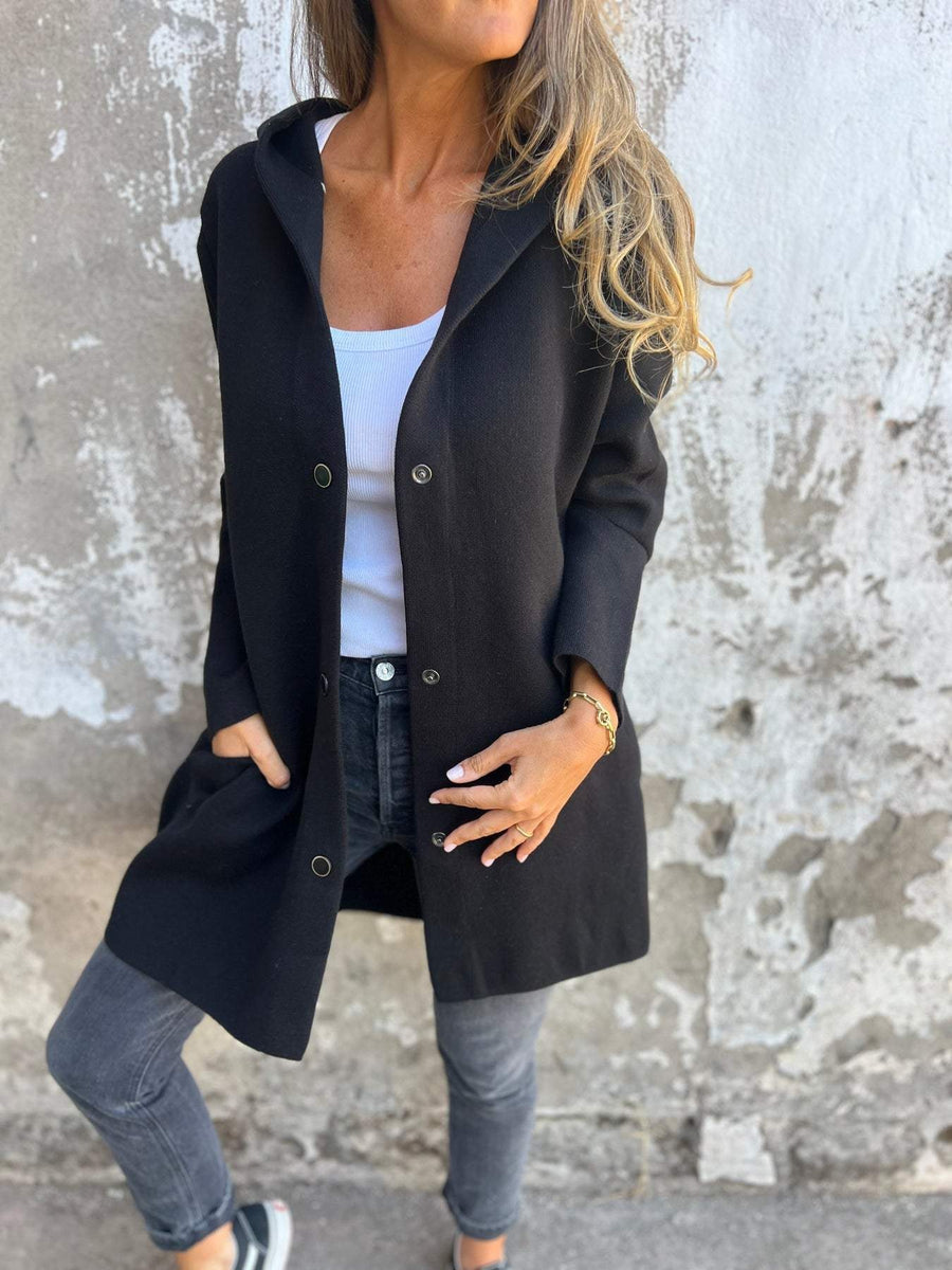 Tomas Jacket with Hood in Black