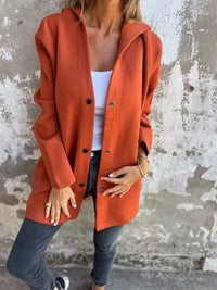 Tomas Jacket with Hood in Dark Orange