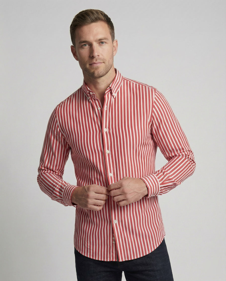 Tomas Shirt with Striped in Red