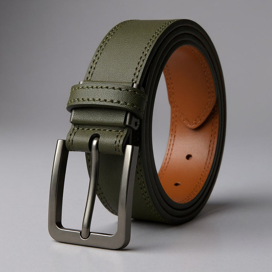 Tommy Genuine Leather Belt in Olive