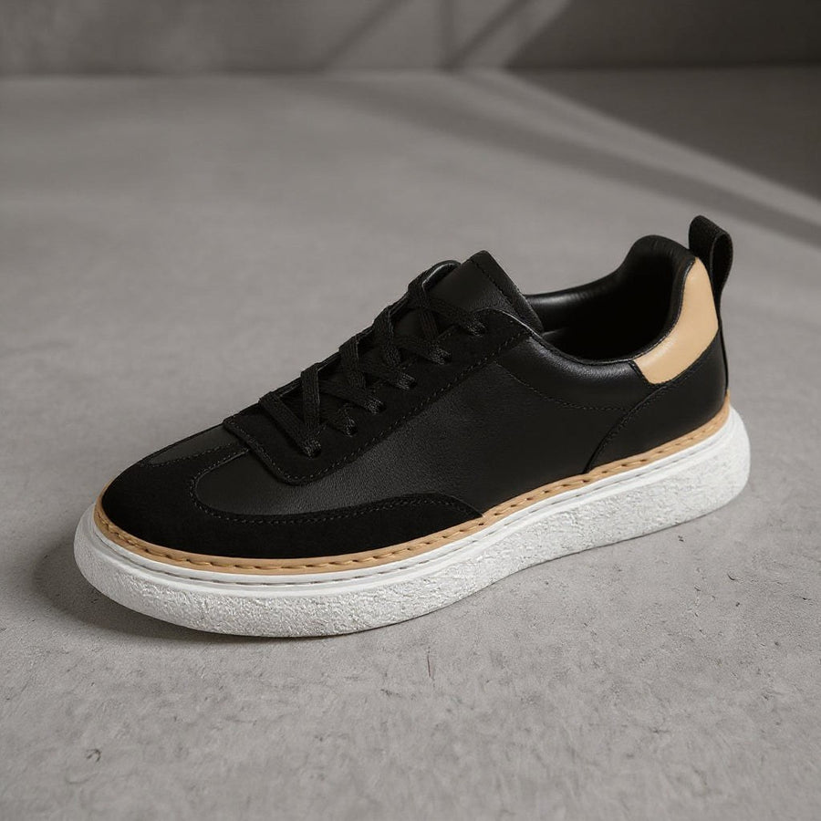 Tony Street Leather Low Top in Charcoal