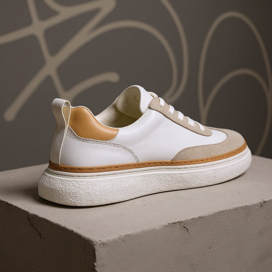 Tony Street Leather Low Top in Pearl