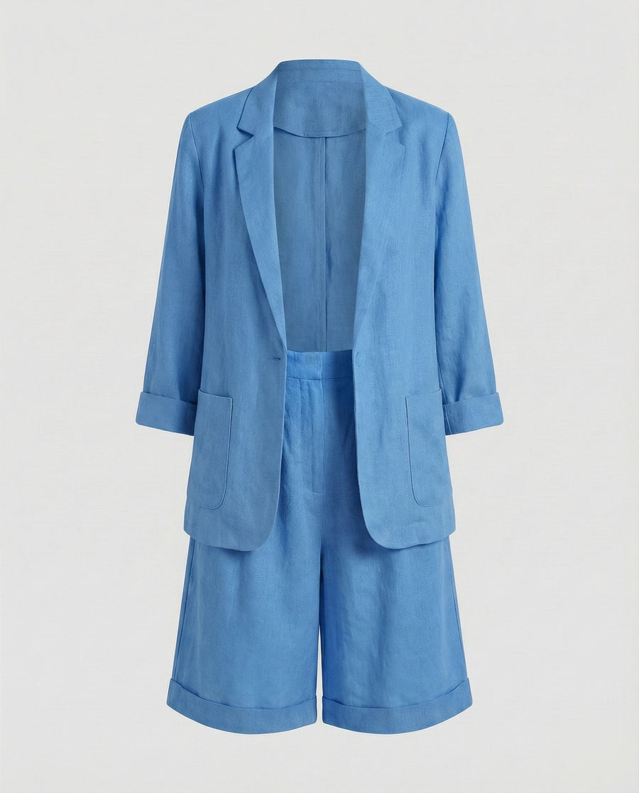 Tova Airy Linen Set in Blue