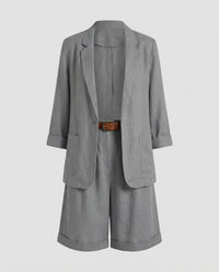 Tova Airy Linen Set in Grey