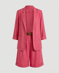 Tova Airy Linen Set in Red