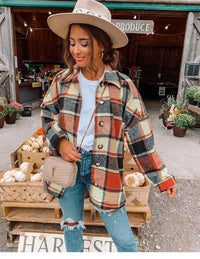 Tova Casual Jacket with Checked in Orange