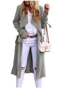 Tova Coat with Belted in Grey