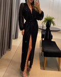 Tova Elegant Maxi Dress with V-Neck