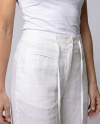 Tova Linen Trousers with Button Front and Pockets