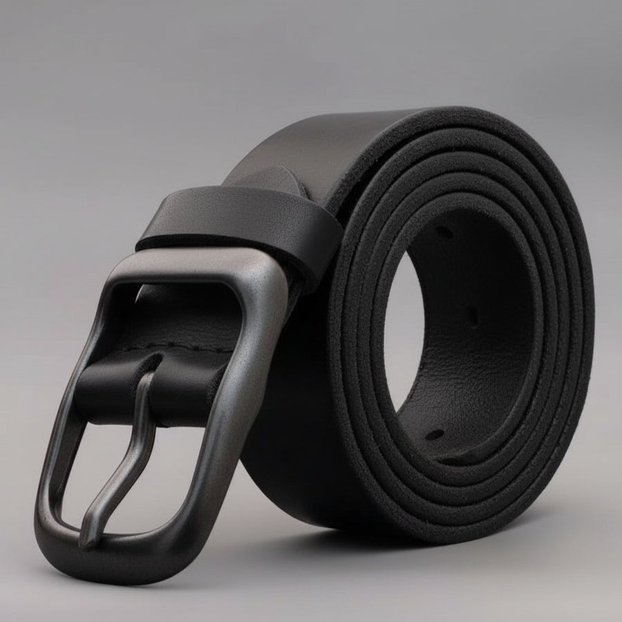 Travis Genuine Leather Belt in Charcoal