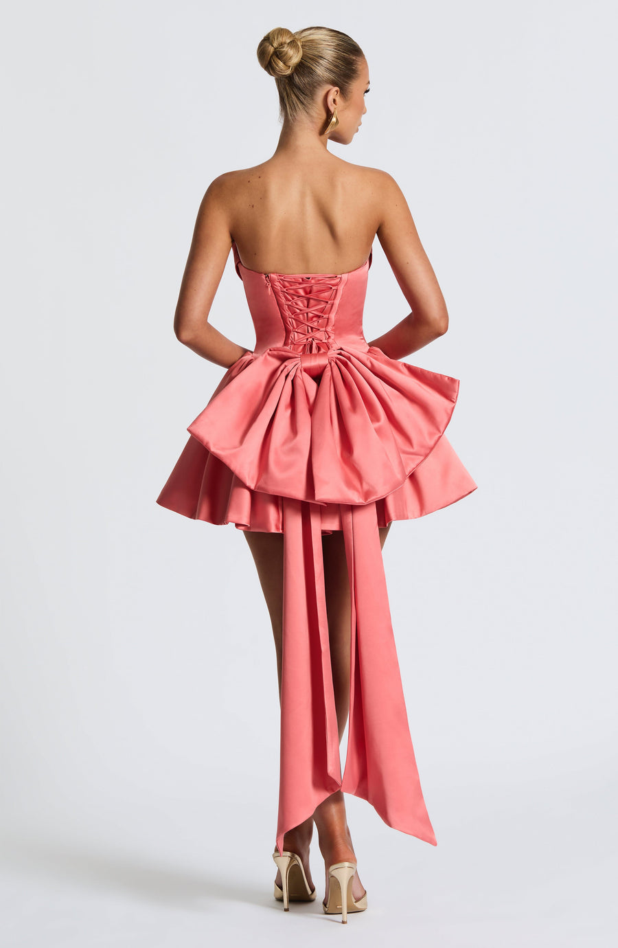 Avalon Mini Dress – Coral Pink