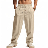 Tristan Breathable Linen Trousers in Light Khaki