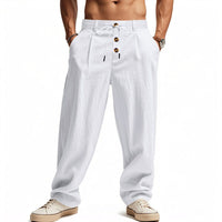 Tristan Breathable Linen Trousers in White