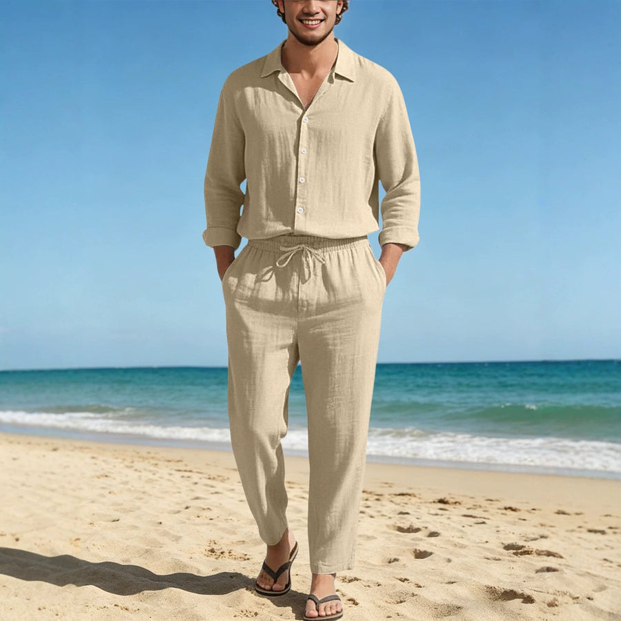 Tristan Linen Shirt with Drawstring Waist