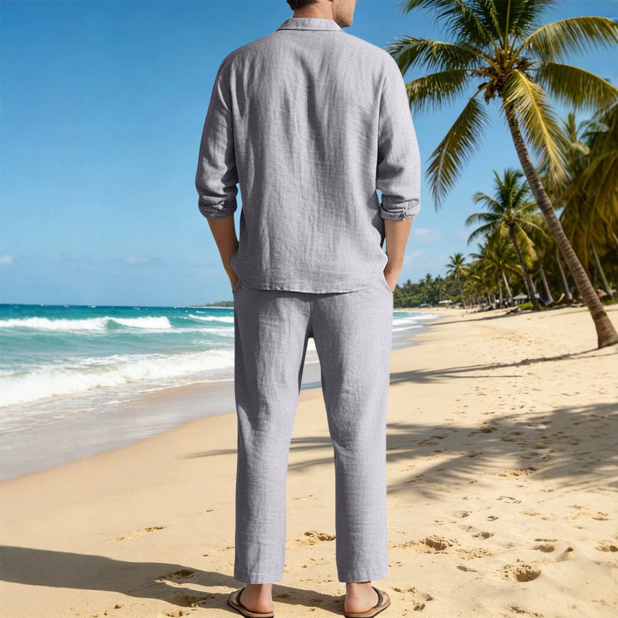 Tristan Linen Shirt with Drawstring Waist