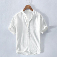 Tristan Shirt with Short Sleeve in White