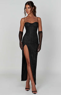Ellie Maxi Dress – Black Sparkle