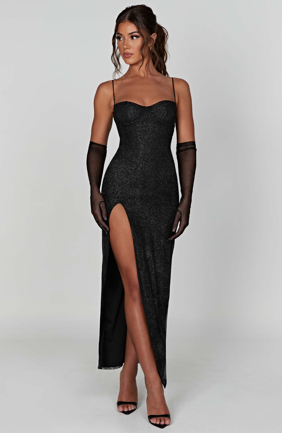 Ellie Maxi Dress – Black Sparkle