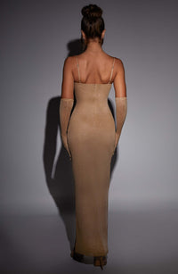 Ellie Maxi Dress – Gold Sparkle