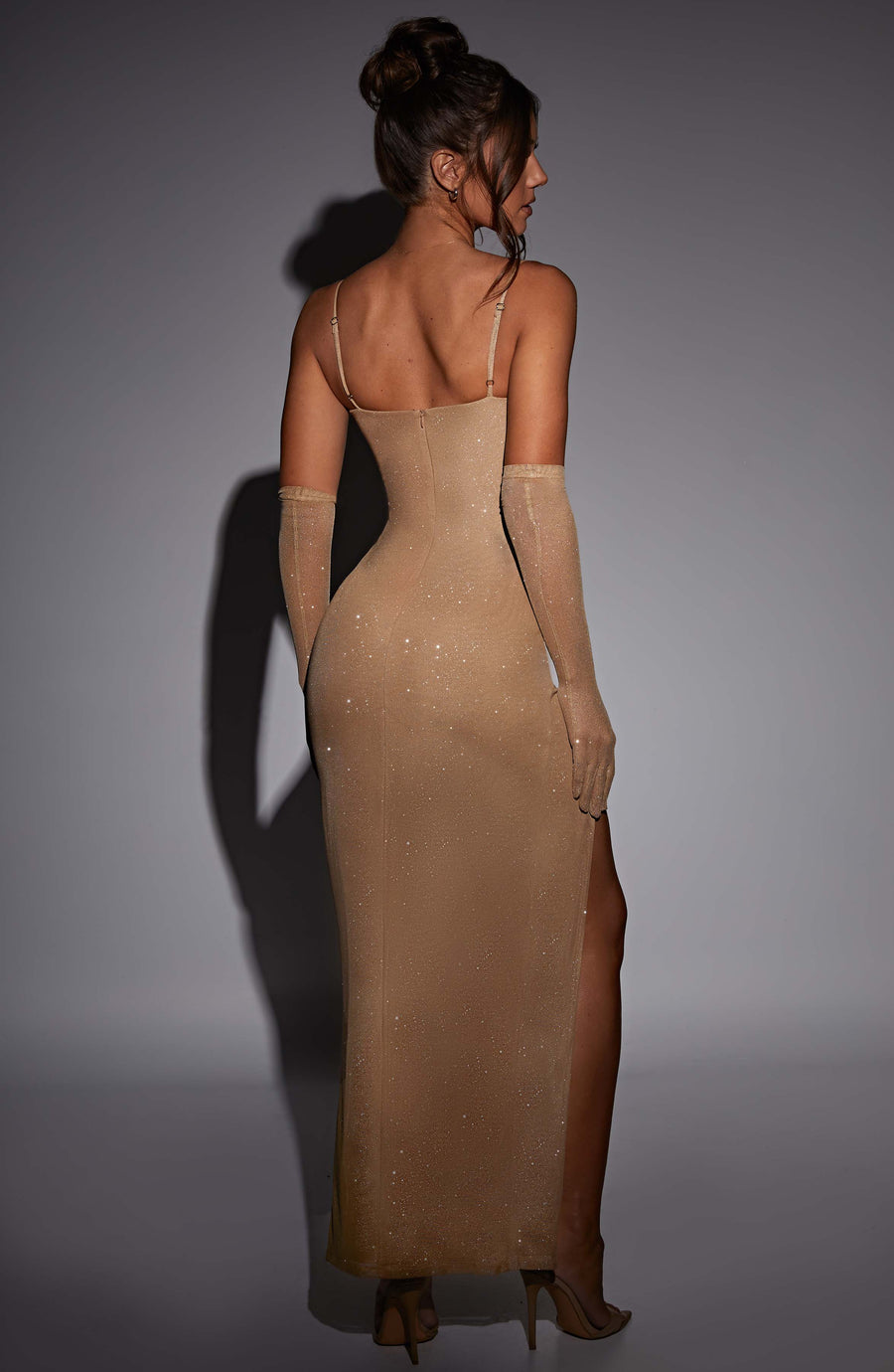 Ellie Maxi Dress – Gold Sparkle