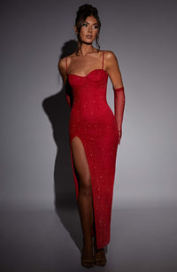 Ellie Maxi Dress – Red Sparkle
