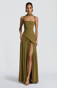 Teresa Maxi Dress – Deep Olive