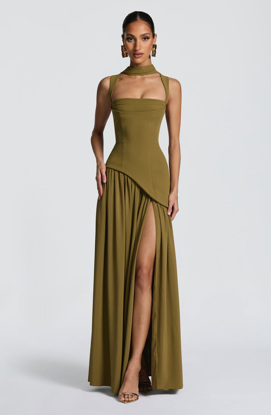 Teresa Maxi Dress – Deep Olive