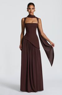 Teresa Maxi Dress – Plum Brown