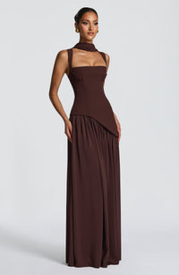 Teresa Maxi Dress – Plum Brown