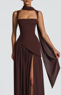 Teresa Maxi Dress – Plum Brown