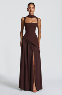 Teresa Maxi Dress – Plum Brown