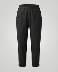 Ulrika Breathable Linen Blend Trousers in Black