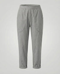 Ulrika Breathable Linen Blend Trousers in Grey