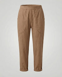 Ulrika Breathable Linen Blend Trousers in Khaki